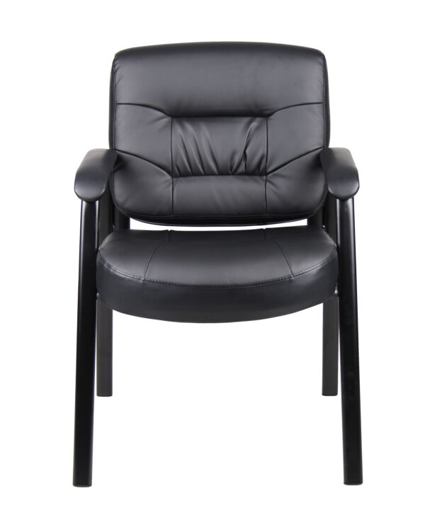 Executive Mid-Back Guest Chair, Leather - Black - Image 3