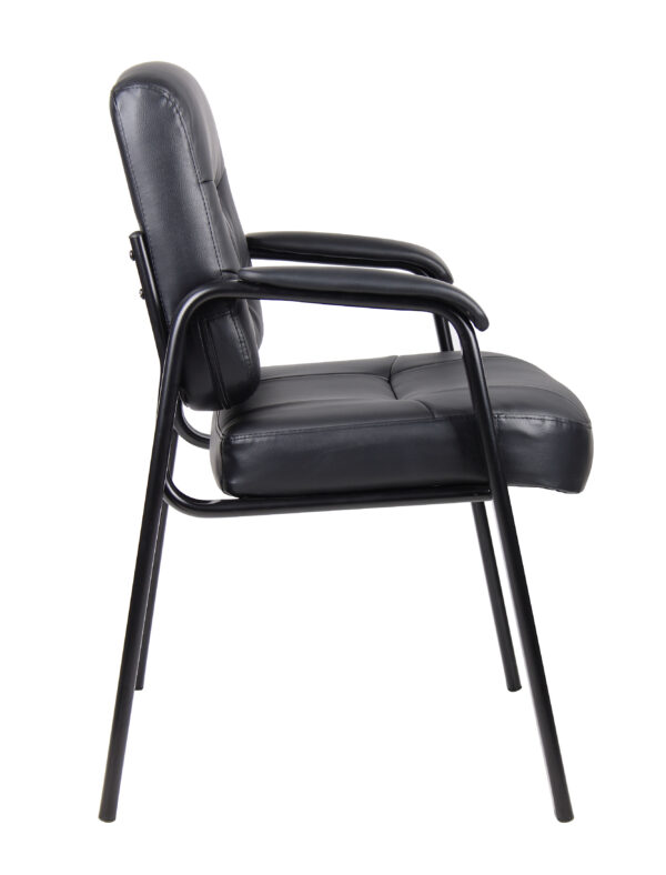 Executive Mid-Back Guest Chair, Leather - Black - Image 5