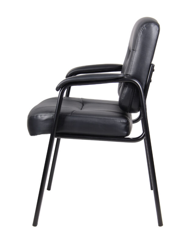 Executive Mid-Back Guest Chair, Leather - Black - Image 6