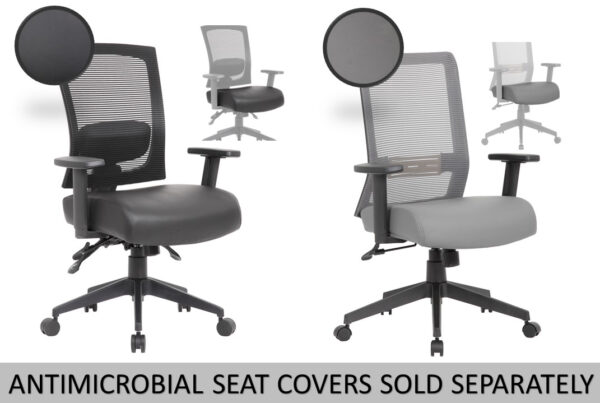 Horizontal Task Chair w/Synchro-Tilt Mechanism, Mesh - Black - Image 9