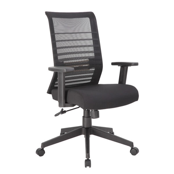 Horizontal Task Chair w/Synchro-Tilt Mechanism, Mesh - Black