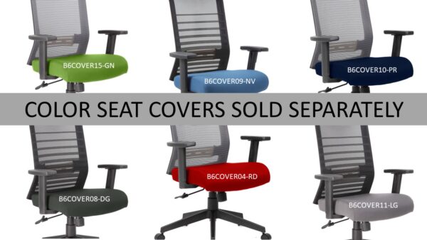 Horizontal Task Chair w/Synchro-Tilt Mechanism, Mesh - Black - Image 8