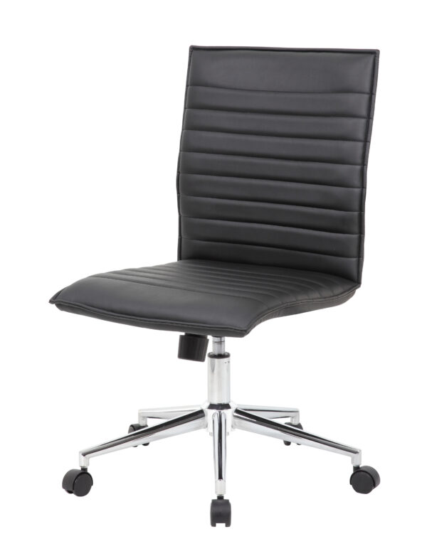 Hospitality Task Chair, PVC Vinyl - Black - Image 7