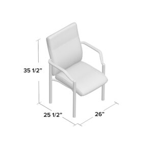 Mid-Back Guest Chair, Leather - Black