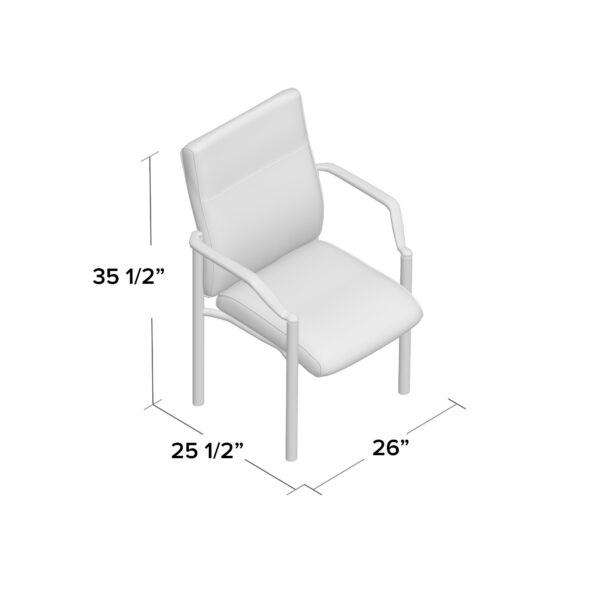 Mid-Back Guest Chair, Leather - Black - Image 7