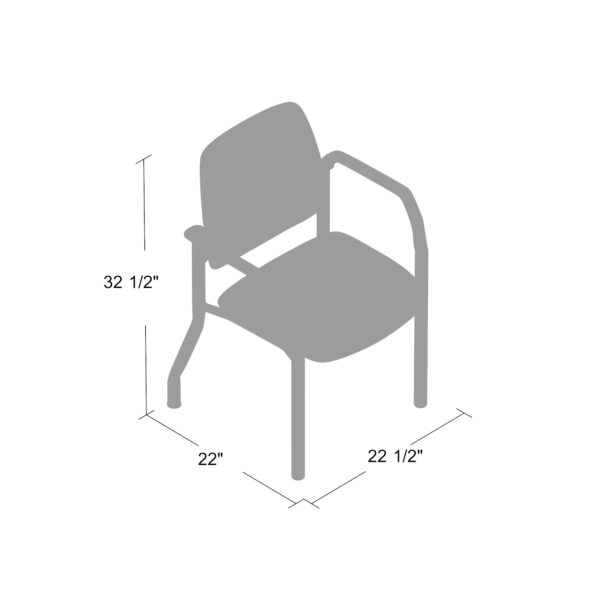 Mid-Back Guest Chair w/300lb Capacity, Vinyl - Black - Image 10
