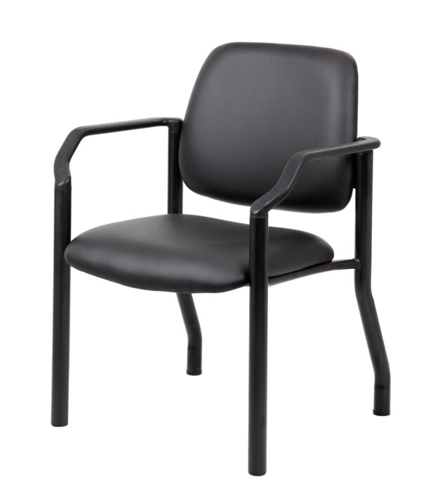 Mid-Back Guest Chair w/300lb Capacity, Vinyl - Black - Image 7