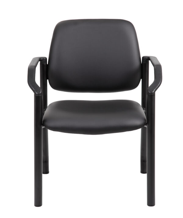 Mid-Back Guest Chair w/300lb Capacity, Vinyl - Black - Image 3