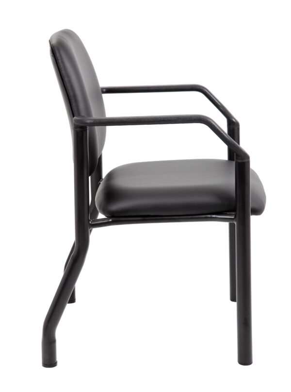 Mid-Back Guest Chair w/300lb Capacity, Vinyl - Black - Image 5