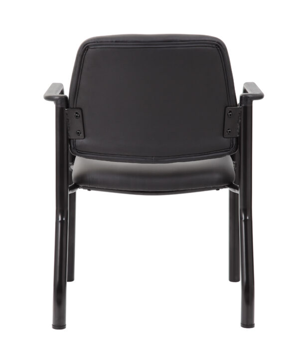 Mid-Back Guest Chair w/300lb Capacity, Vinyl - Black - Image 2