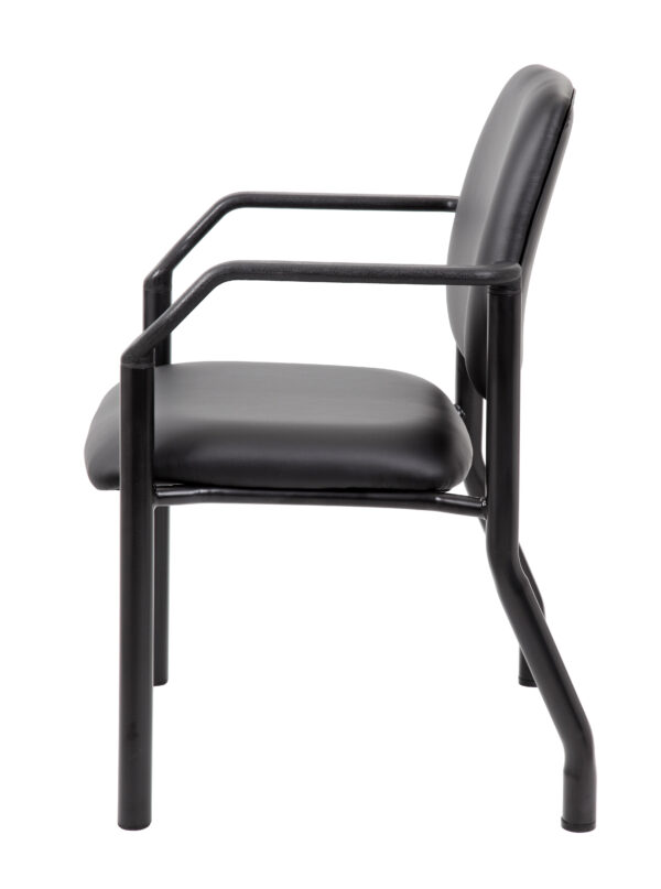 Mid-Back Guest Chair w/300lb Capacity, Vinyl - Black - Image 6