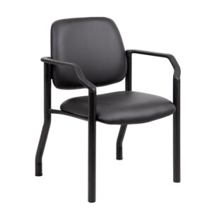 Mid-Back Guest Chair w/300lb Capacity, Vinyl - Black