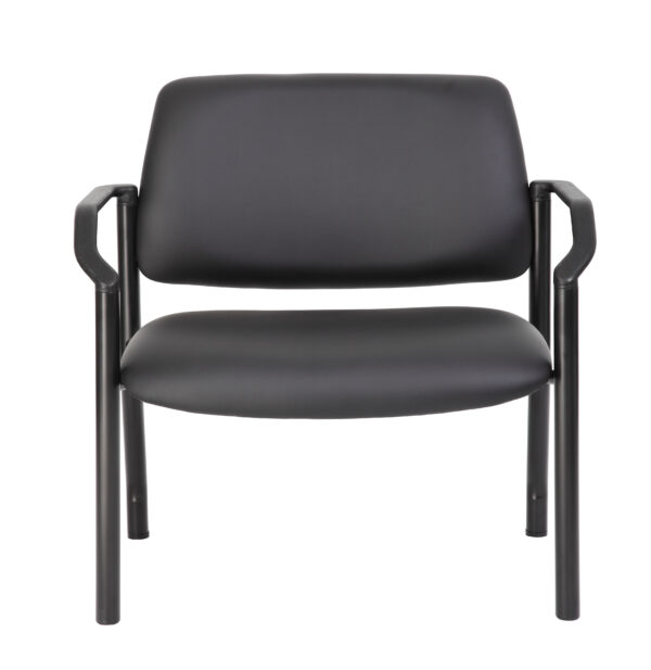 Mid-Back Guest Chair w/500lb Capacity, Vinyl - Black - Image 3