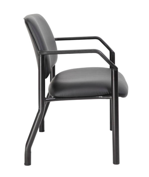 Mid-Back Guest Chair w/500lb Capacity, Vinyl - Black - Image 5