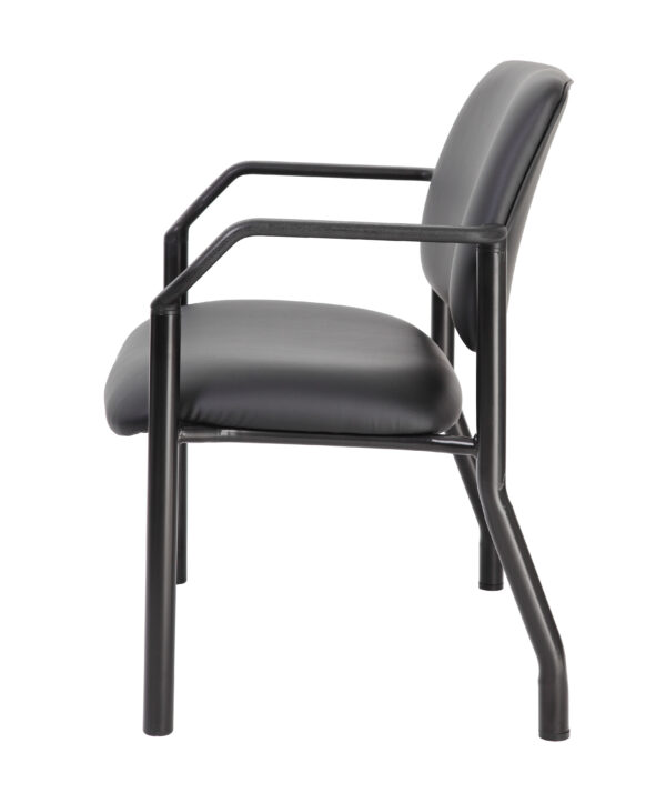 Mid-Back Guest Chair w/500lb Capacity, Vinyl - Black - Image 6