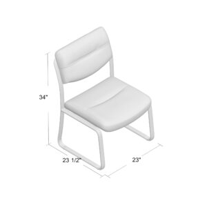 Sled Base Side Chair, Leather - Black