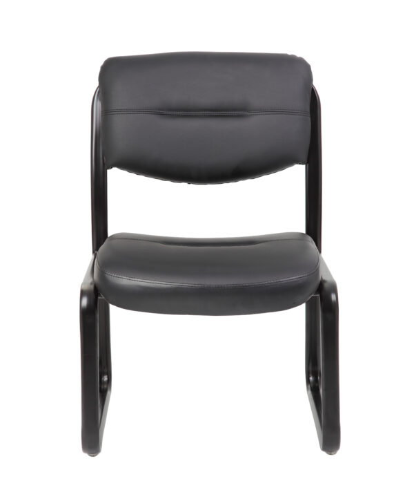Sled Base Side Chair, Leather - Black - Image 3