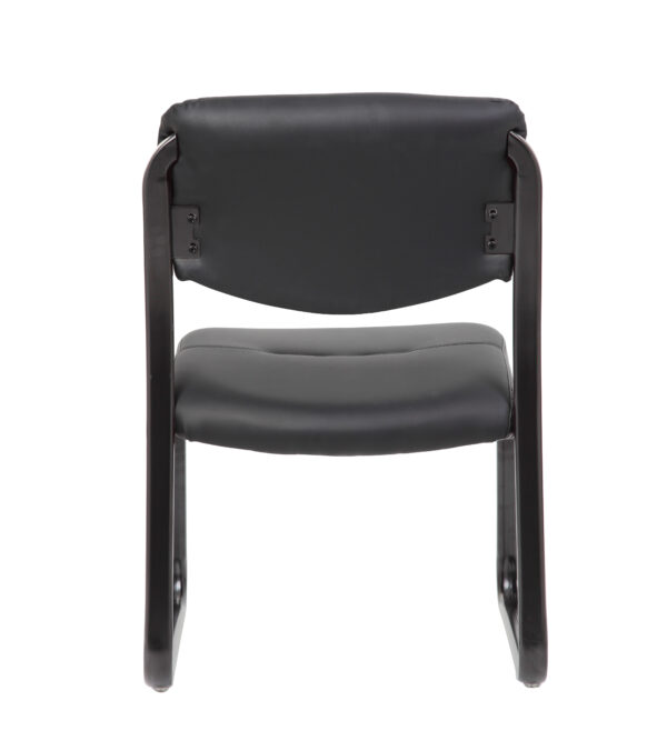 Sled Base Side Chair, Leather - Black - Image 2