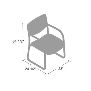 Sled Base Side Chair w/Arms, Leather - Black