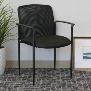 Stackable Guest Chair, Mesh - Black