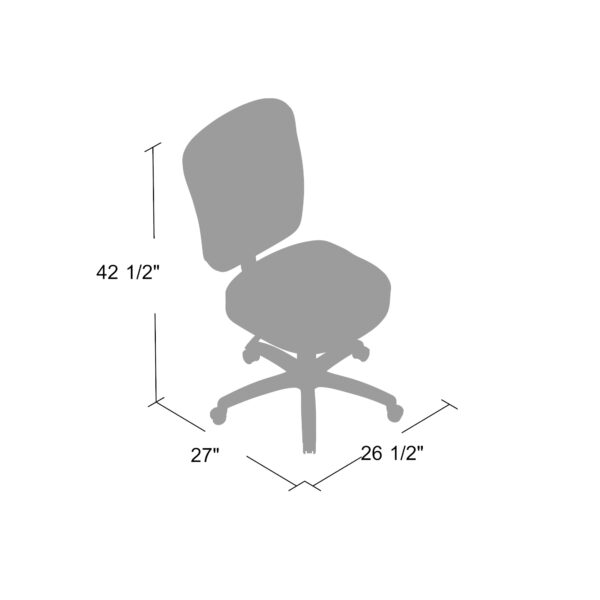 Mid-Back Task Chair, LeatherPlus - Black - Image 8