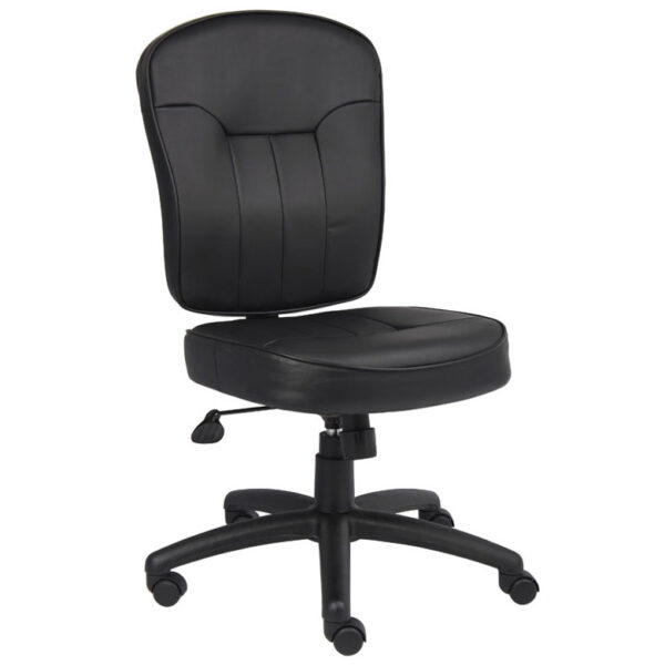 Mid-Back Task Chair, LeatherPlus - Black