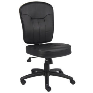 Mid-Back Task Chair, LeatherPlus - Black