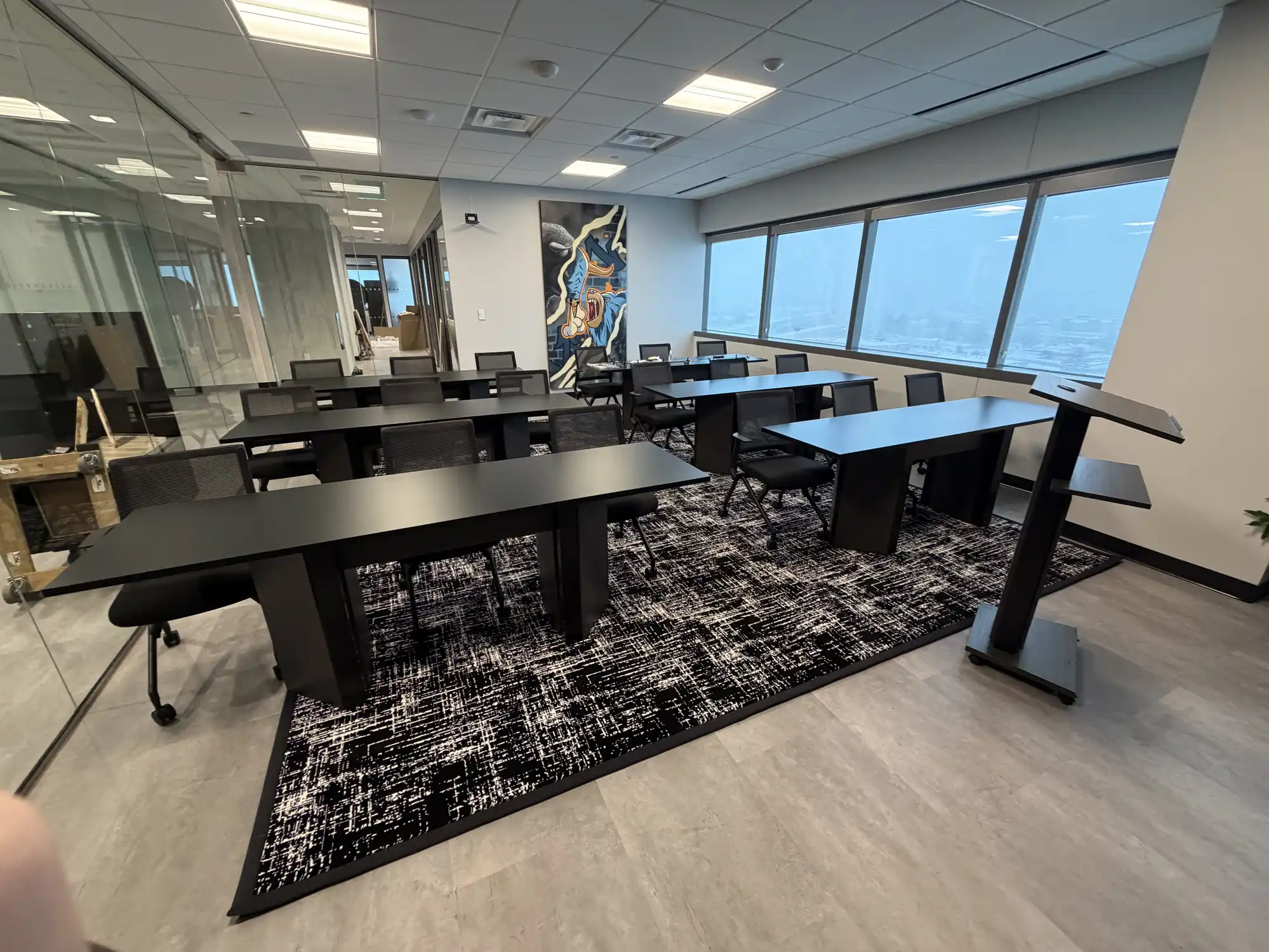 Custom Conference room furniture installation at Centennial, Offices For Less, Centennial, CO