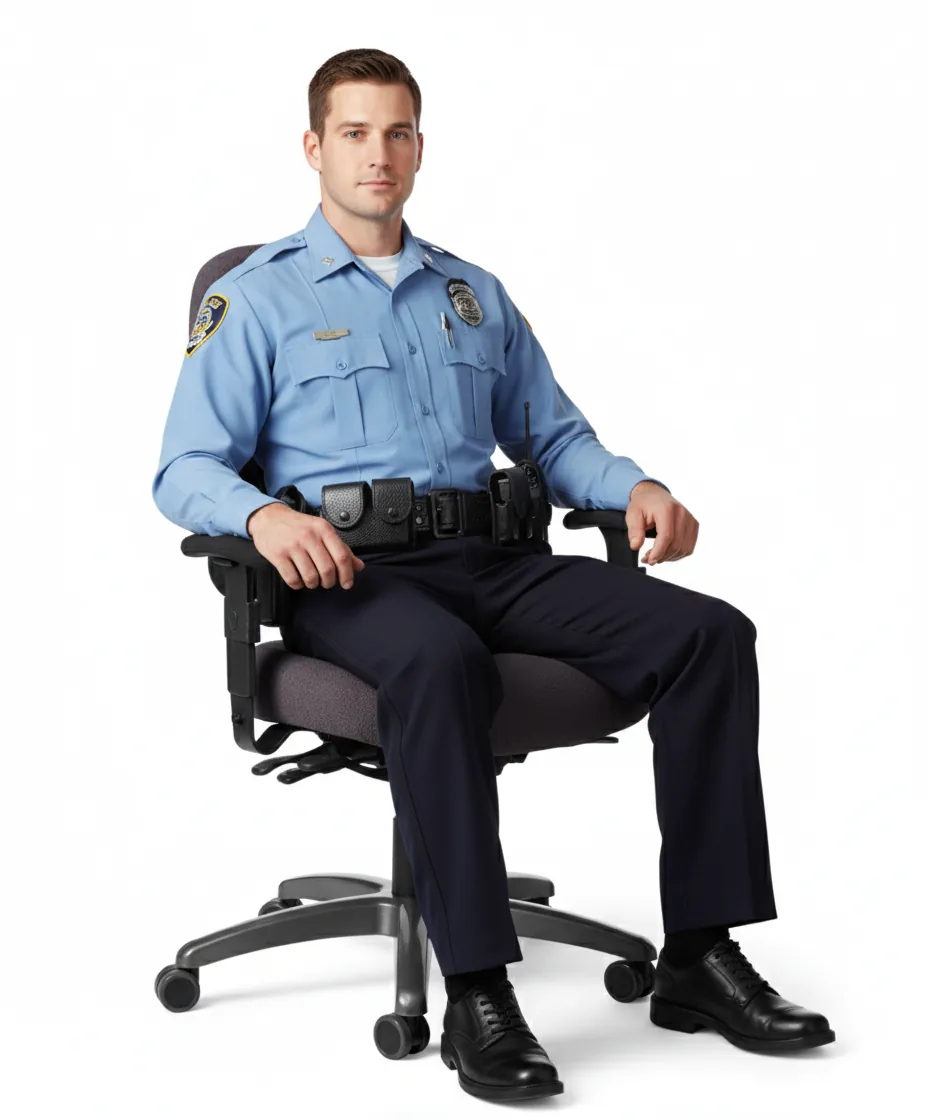 Police officer using Office Master ergonomic duty chair