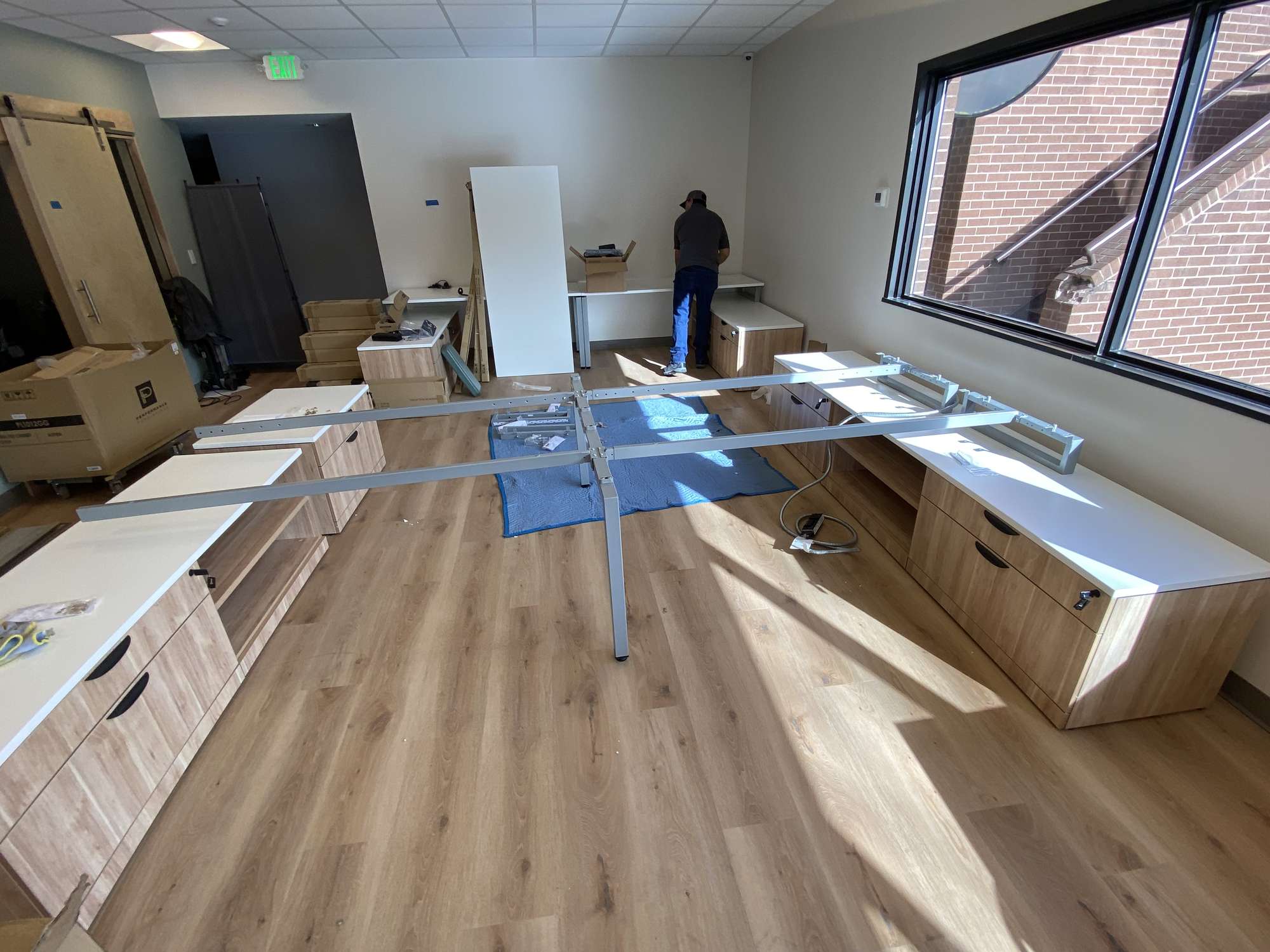 N9ne benching system installation in progress Denver