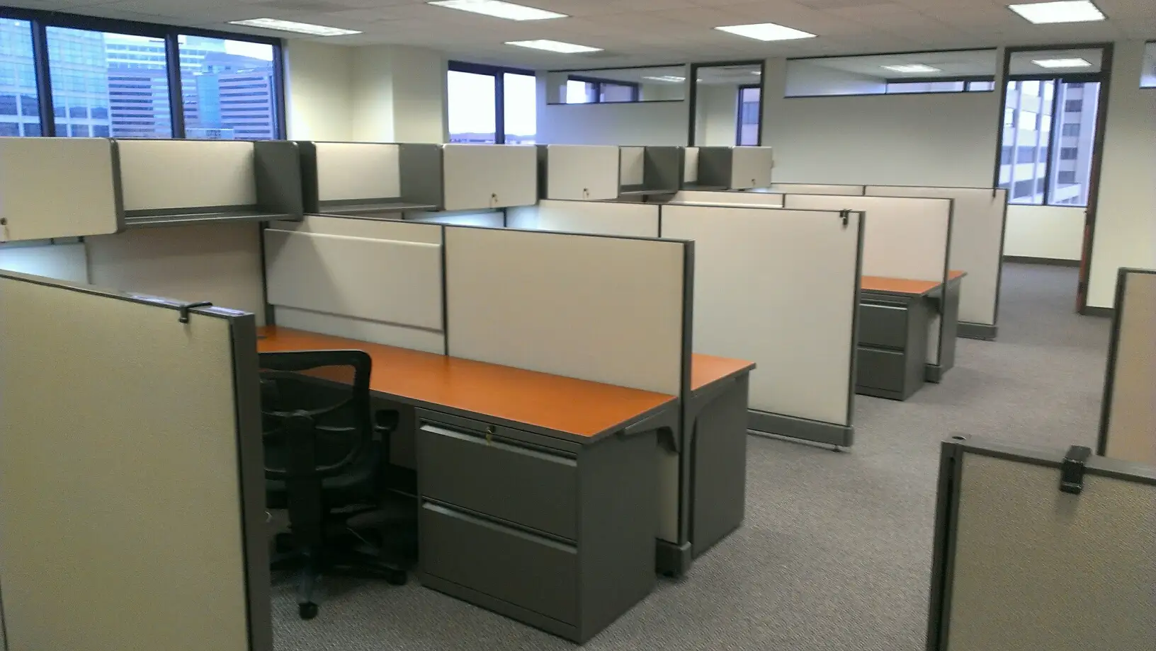 Large-scale open-plan cubicle installation by Offices For Less, Denver, CO